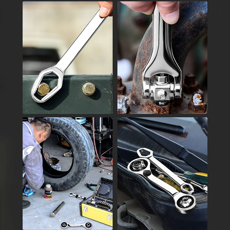 Multifunctional Double-headed Two-way Metric And Inch Socket Ratchet Wrench Quick Dual-use 16-in-1 - Image 4