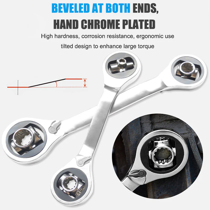 Multifunctional Double-headed Two-way Metric And Inch Socket Ratchet Wrench Quick Dual-use 16-in-1 - Image 5