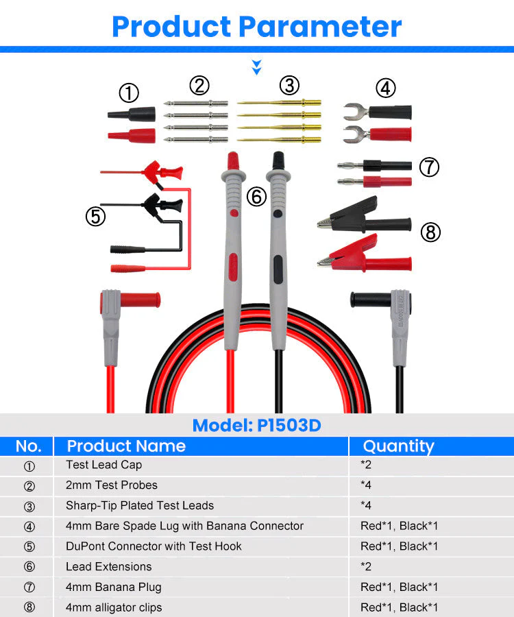 Professional Multimeter Test Leads Kit - Image 11