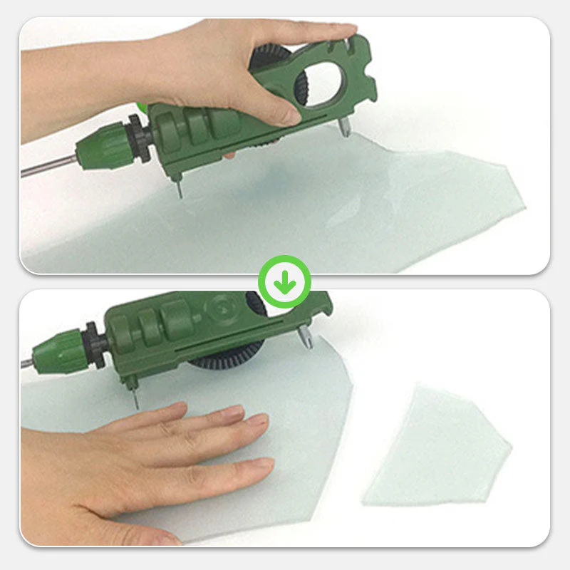 Multi-functional Glass Cutter with Drilling & Knife Sharpener - Image 2