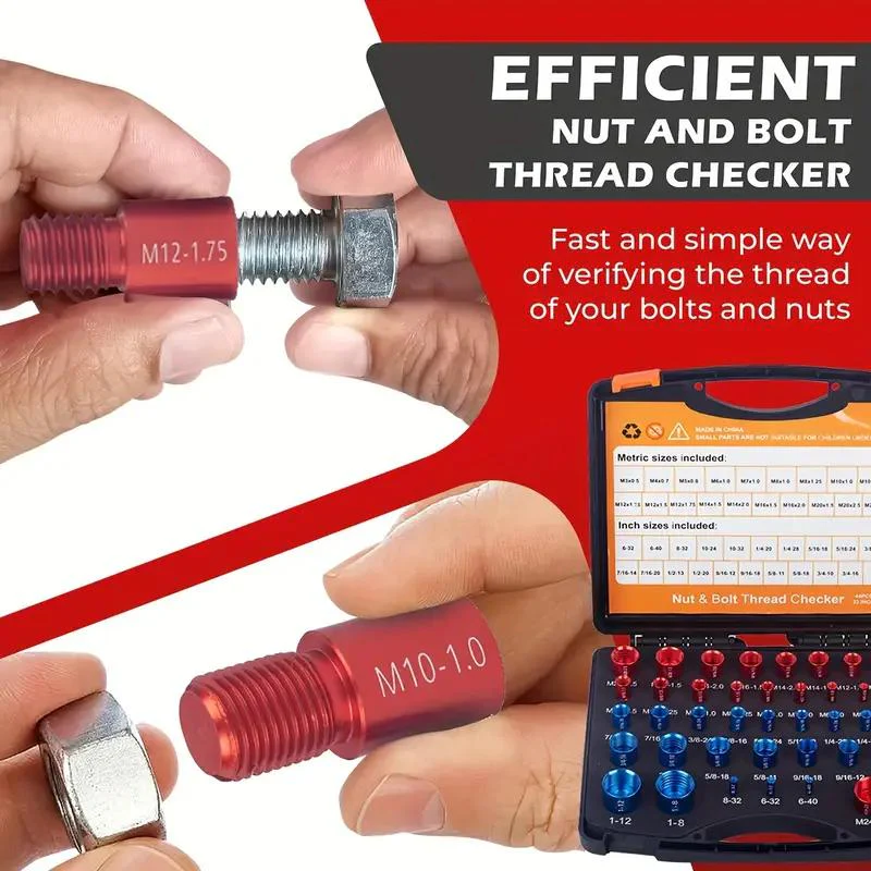 Nut & Bolt Thread Checker Kit for Inspection of Fixed Bolts or Threaded Holes - Image 3