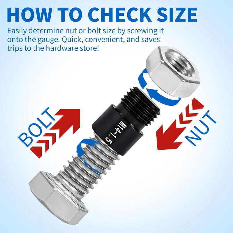 Nut & Bolt Thread Checker Kit for Inspection of Fixed Bolts or Threaded Holes - Image 7
