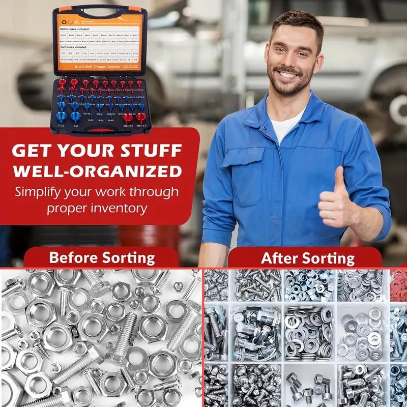 Nut & Bolt Thread Checker Kit for Inspection of Fixed Bolts or Threaded Holes - Image 9