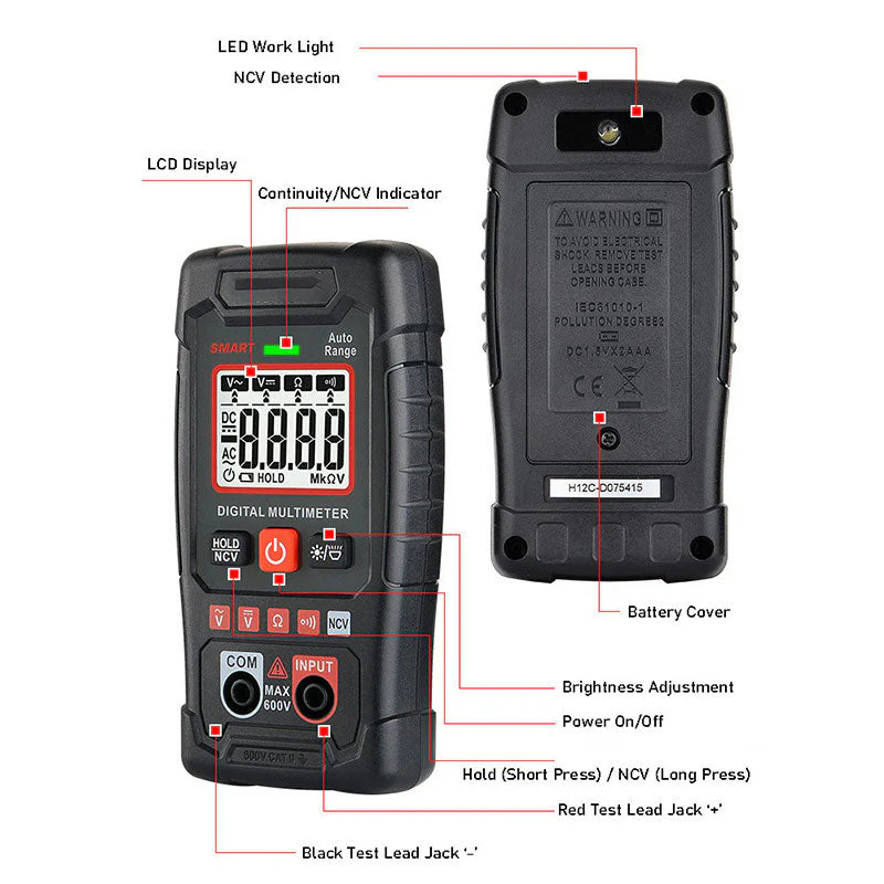 🔧⚡️ Smart Anti-Burn Multimeter! 4000-Count Auto-Ranging, Palm-Sized Zero-Fail Measurement Tool ✨ - Image 3
