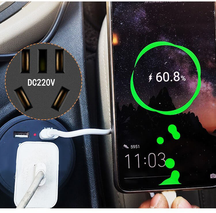 Cup Type Car Inverter Quick Charge Power QC 3.0 - Image 3