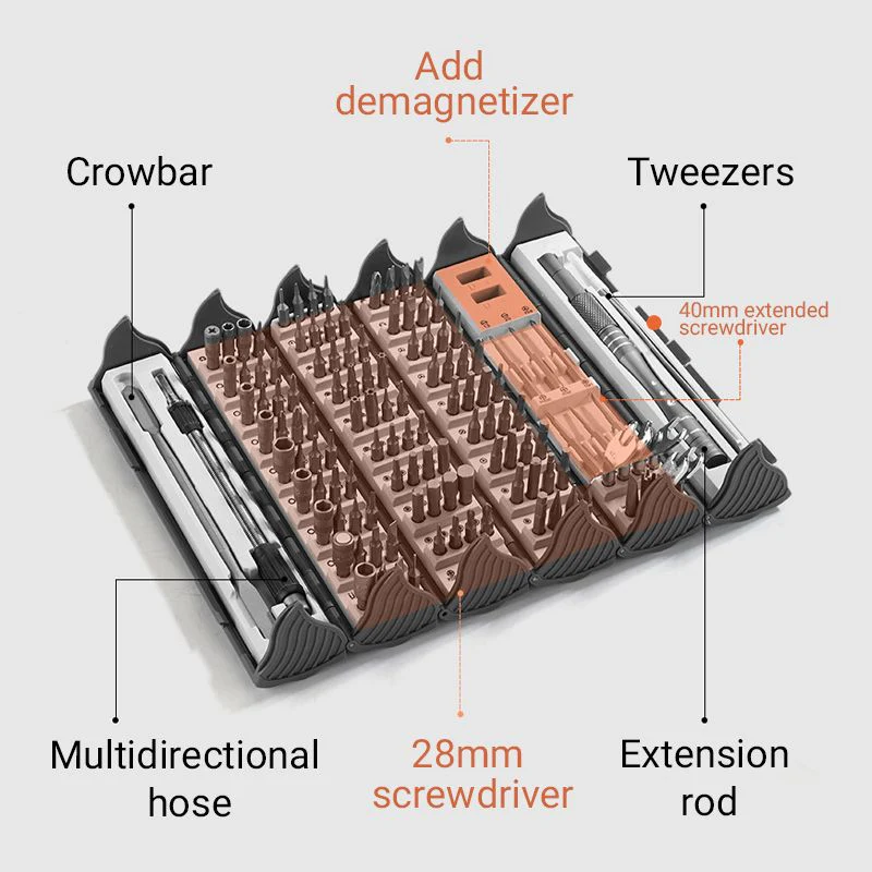 128pcs Precision Screwdriver Set for Electronics & Computer disassembly - Image 9