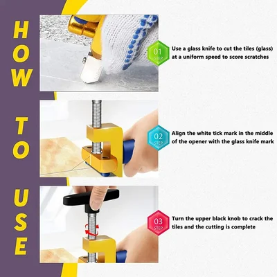 Professional 2-in-1 Ceramic & Glass Tile Cutter - Portable Construction Hand Tool for Perfect Cuts - Image 6