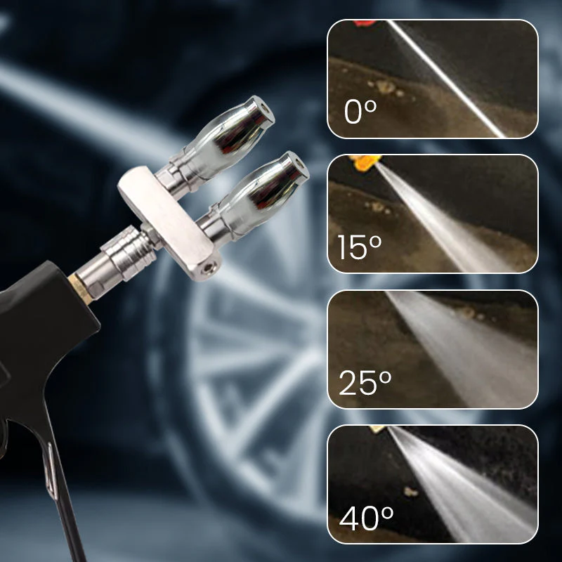 Quick Connect Double Spray Fitting & Rotating Nozzles For High Pressure Washer Gun - Image 4