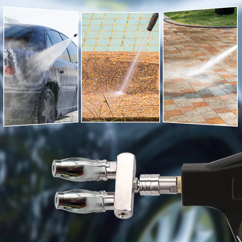 Quick Connect Double Spray Fitting & Rotating Nozzles For High Pressure Washer Gun - Image 8