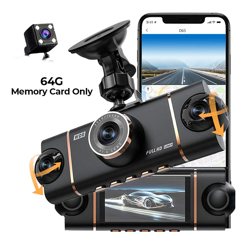 🏆50% Off🔥🚗4-Channel HD Dashcam with Front Interior Rear Recording - Image 14