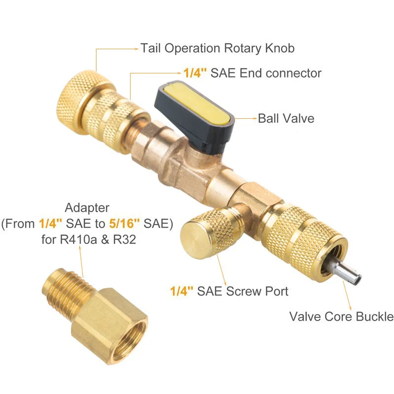 AC Valve Core Removal Tool with SAE 1/4 & 5/16 Port - Image 7