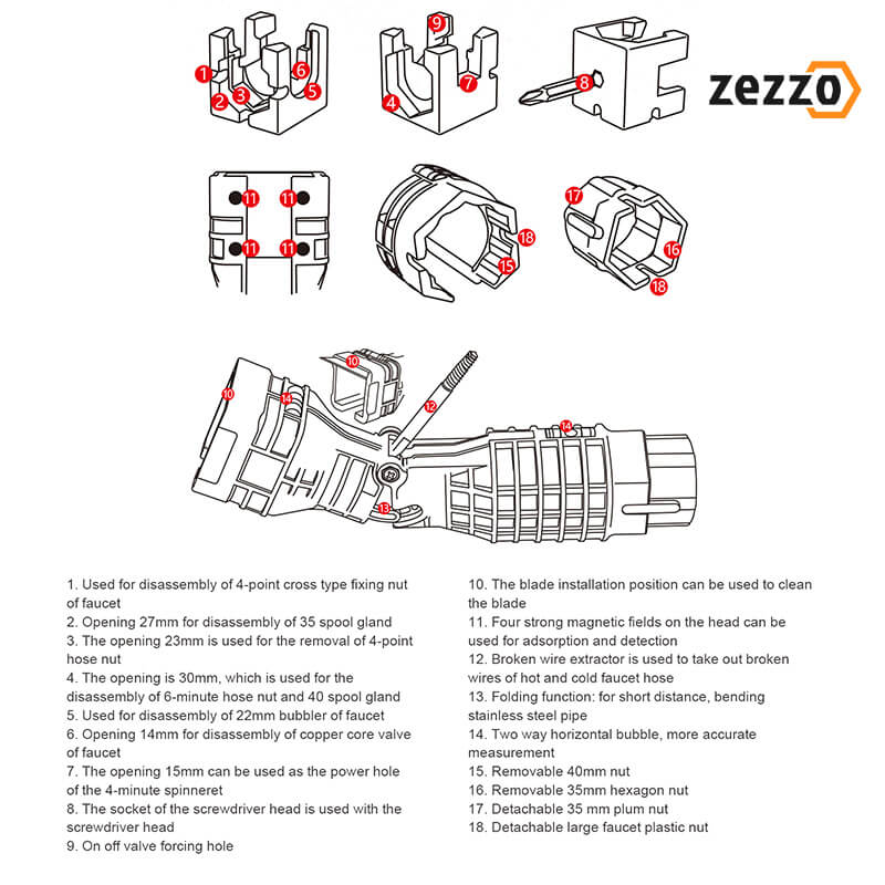 18 in 1 Faucet And Sink Installer Tool - Image 9