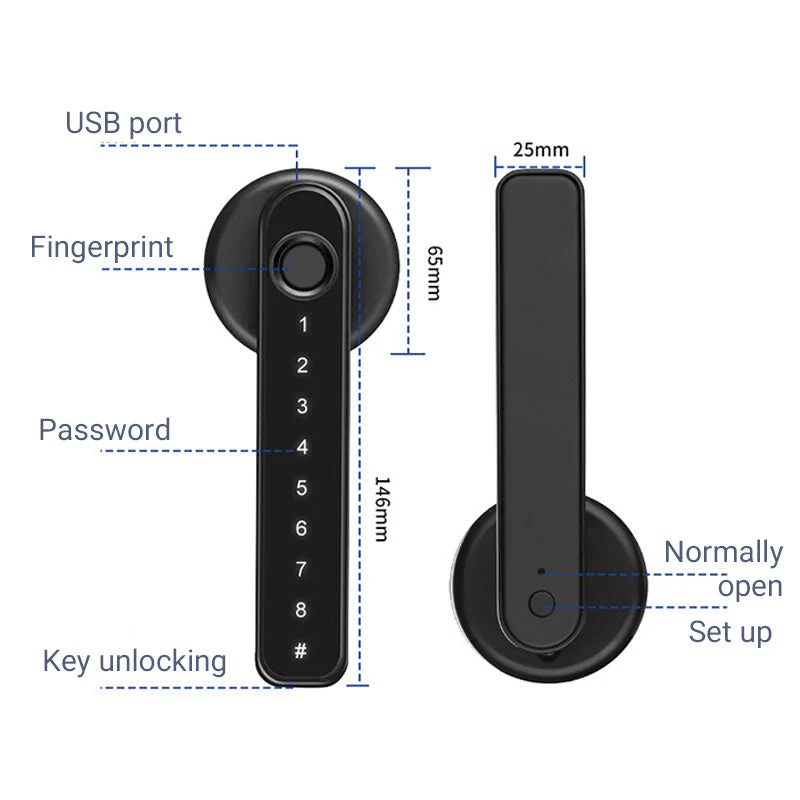 Fingerprint Smart Door Lock Handle With Bluetooth APP Control（49 % OFF）✈Free Shipping - Image 5
