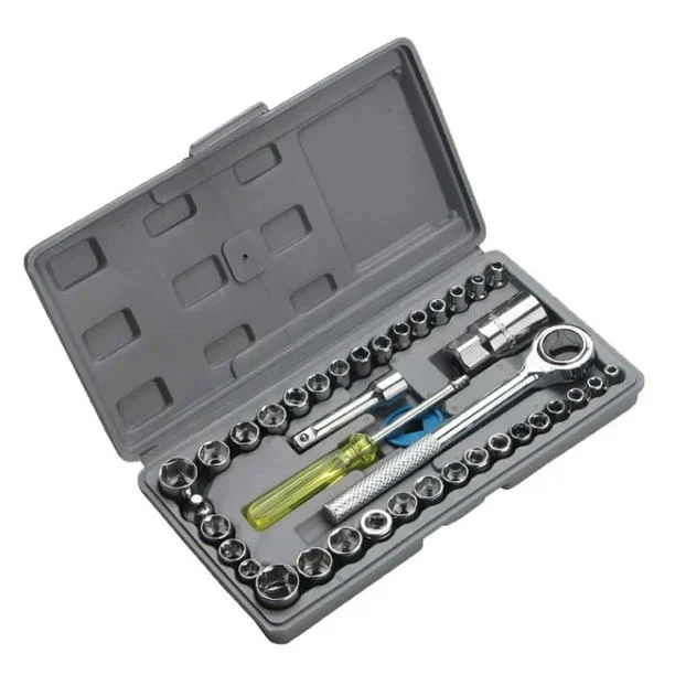 40-Piece Multi-function Socket Wrench Ratchet Tool Kit for Auto Repair - Image 8