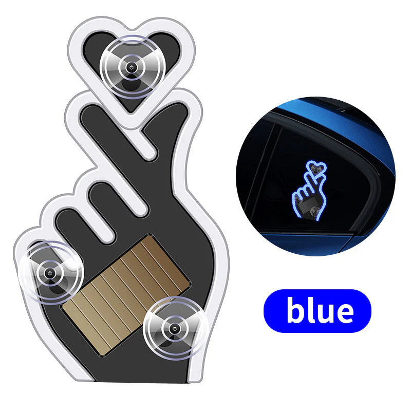 Solar-Powered Finger Heart Car Window Light - Image 11