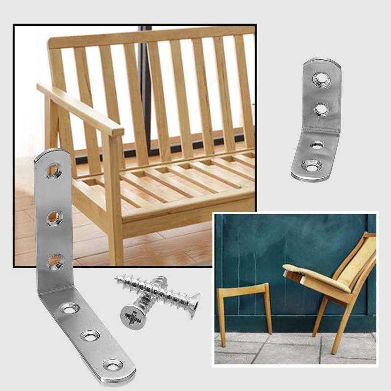 4-Pack Stainless Steel Corner Braces - Comes with 30 PCS Screws - Image 2