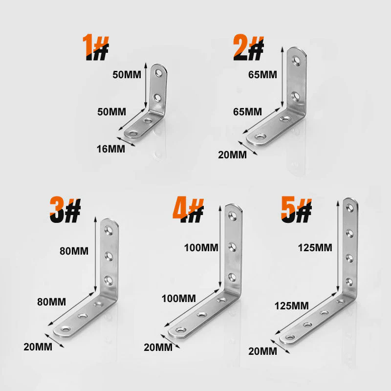 4-Pack Stainless Steel Corner Braces - Comes with 30 PCS Screws - Image 8