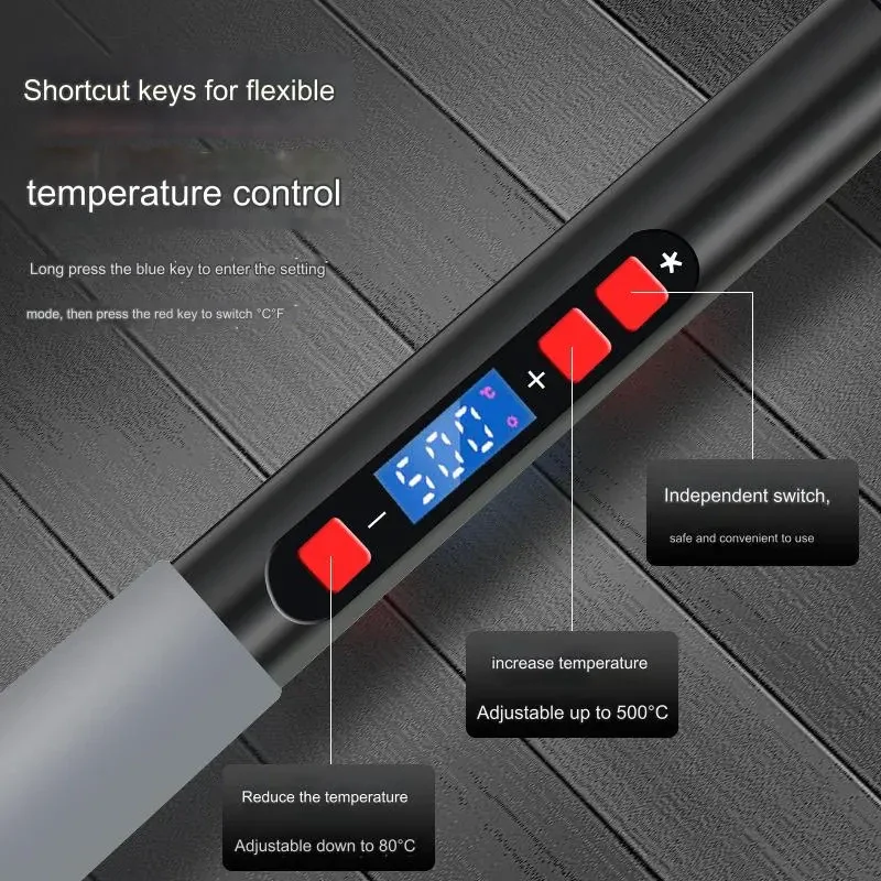Digital Display Adjustable Temperature Soldering Iron Set - Image 4