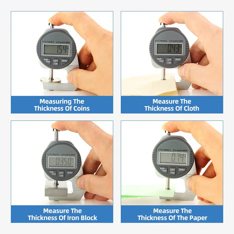 Digital Display Thickness Gauge Zinc Alloy Electronic LCD - Image 5