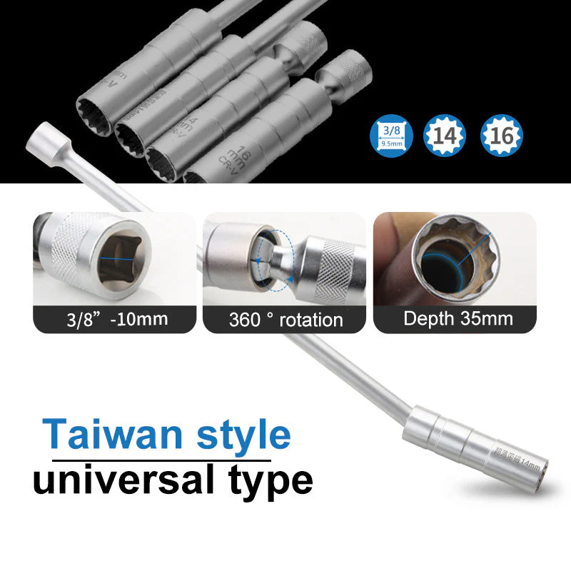 Magnetic Universal Socket Wrench Universal Joint Car Spark Plug Removal And Installation Tool - Image 2