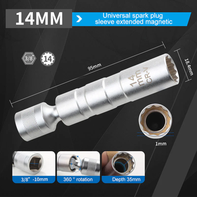 Magnetic Universal Socket Wrench Universal Joint Car Spark Plug Removal And Installation Tool - Image 6