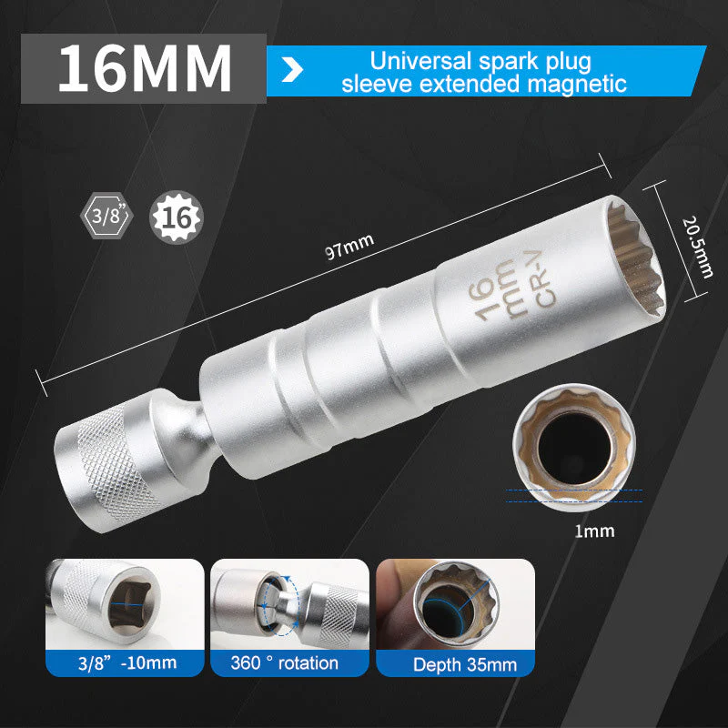 Magnetic Universal Socket Wrench Universal Joint Car Spark Plug Removal And Installation Tool - Image 7