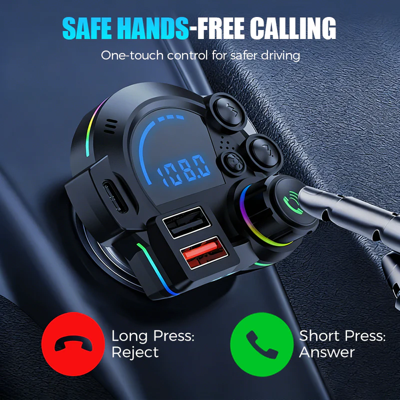Universal Dual-Port Car FM Bluetooth Transmitter - Image 3
