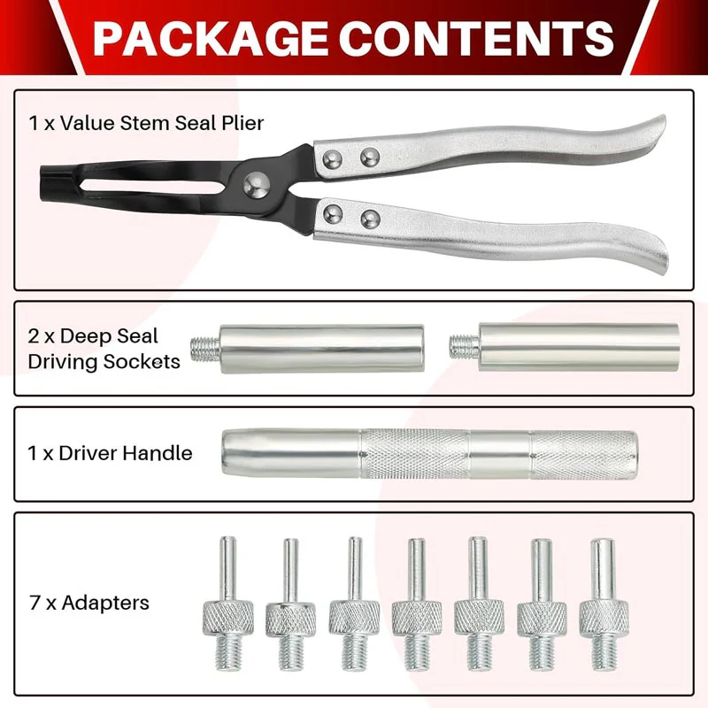 11pcs Valve Stem Seal Remover and Installer Tool Set - Image 4