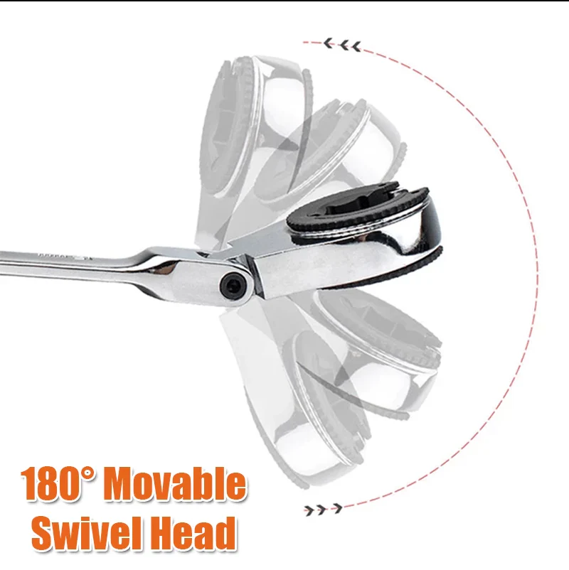 Open Tubing Ratchet Wrench (Fixed Head-Flexible Head 2 IN 1) - Image 2