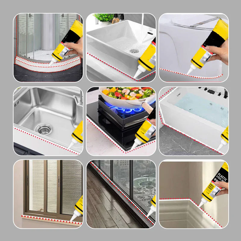 Multifunctional Waterproof White Caulk + Scraper Tool – Easy Application for Home Repairs - Image 7