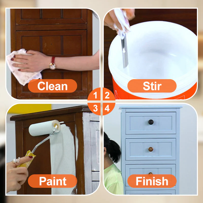 Water-Based Furniture Decor Paint for Wood with Tools - Image 5