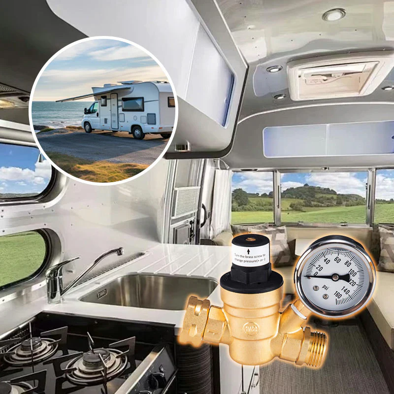 Lead-Free RV Water Pressure Regulator with Gauge - Image 7