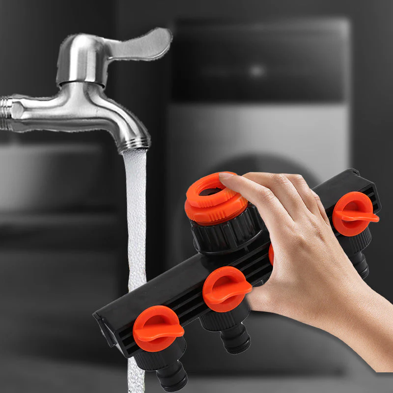 4 Way Plastic Connector Garden Hose Pipe Splitter - Image 2