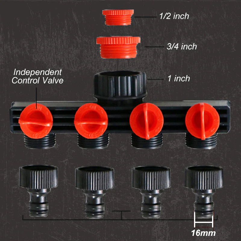 4 Way Plastic Connector Garden Hose Pipe Splitter - Image 8
