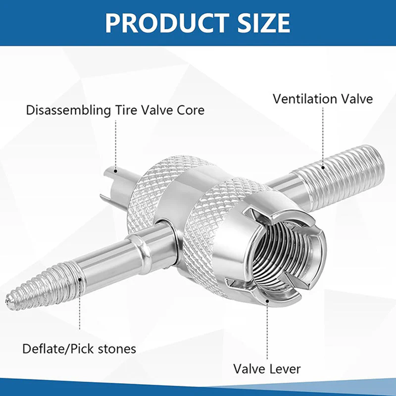 5PCS 4-Way Tyre Valve Removal Tool for Car - Image 13