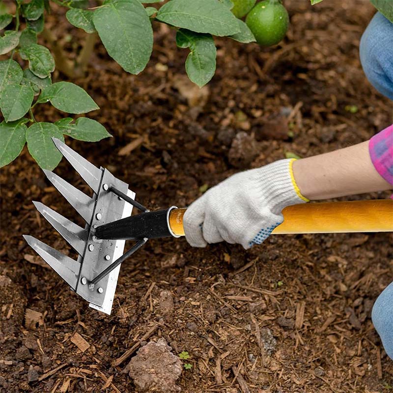 Heavy-Duty Steel Garden Weeding Rake - Image 4