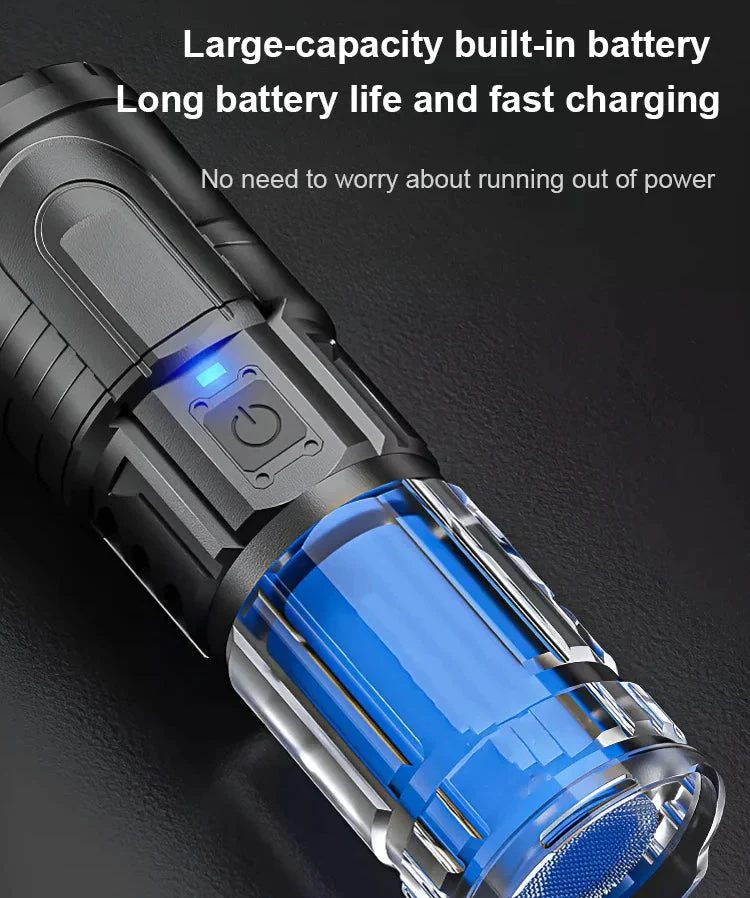 White Laser Telescopic Zoom Flashlight - Image 7